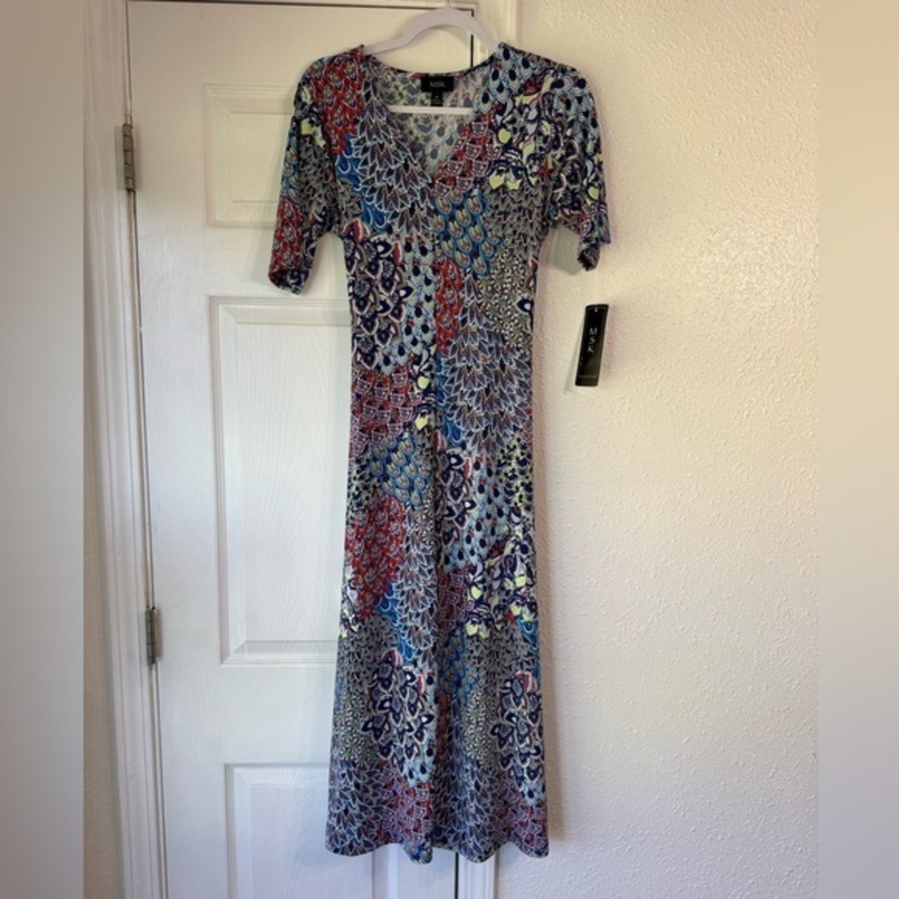 MSK Colorful Patterned Maxi Dress